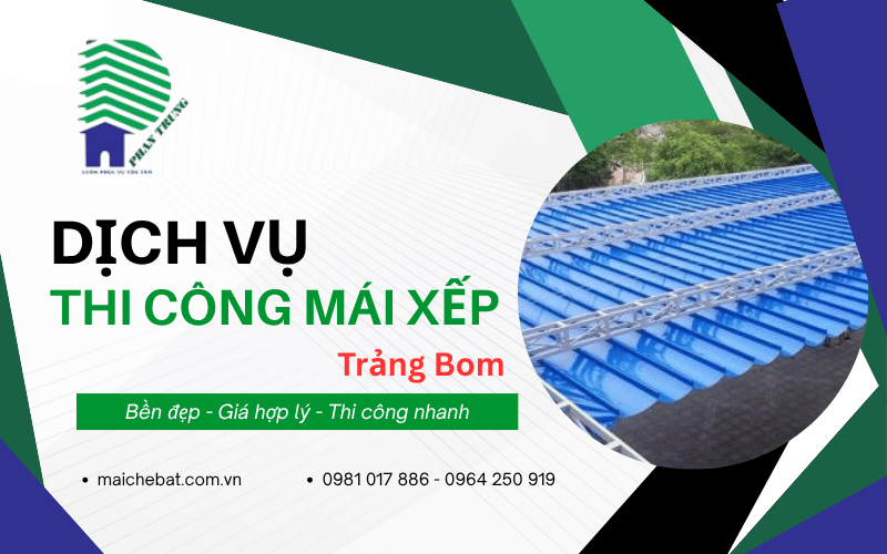 thi công mái xếp Trảng Bom