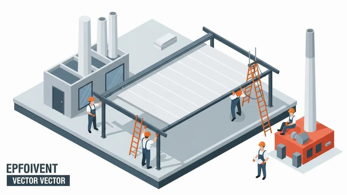 Quy trình lắp đặt mái che nhà xưởng tuân thủ nghiêm ngặt tiêu chuẩn PCCC 2026