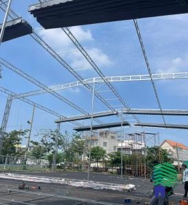 Dàn Khung Lắp Đặt Mái Bạt Xếp Chắc Chắn