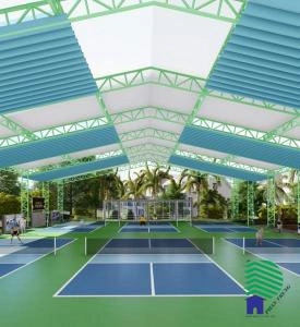 Mái bạt lùa sân pickleball Trảng Bom