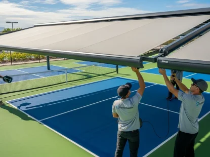 Hướng Dẫn Lắp Đặt Mái Xếp Di Động Cho Sân Pickleball: Tiết Kiệm 30% Chi Phí