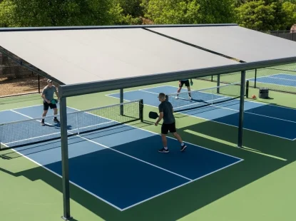 Mái Xếp Sân Pickleball 2026: Thiết Kế Chuẩn Thi Đấu, Chống Nắng Mưa & Tối Ưu Trải Nghiệm
