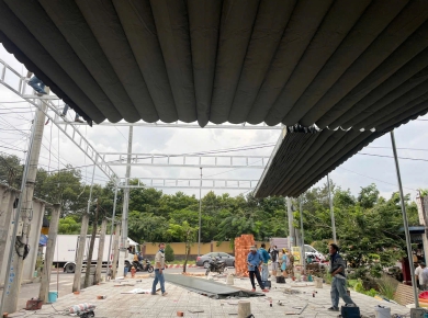 Thi công mái che cho công ty doanh nghiệp