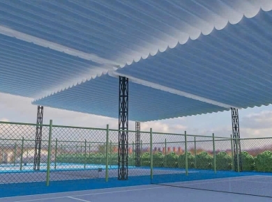 Thi công mái che sân pickleball