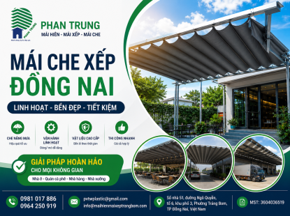 Mái Che Xếp Đồng Nai | Thi Công Chuyên Nghiệp, Báo Giá Tận Nơi