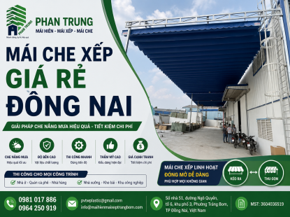 Mái Che Xếp Giá Rẻ Đồng Nai | Thi Công Uy Tín, Chất Lượng Cao