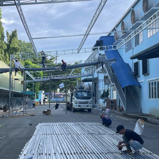 Thi Công Mái Xếp Tại Khu Công Nghiệp Giang Điền Trảng Bom Đồng Nai – Uy Tín, Chất Lượng, Giá Tốt
