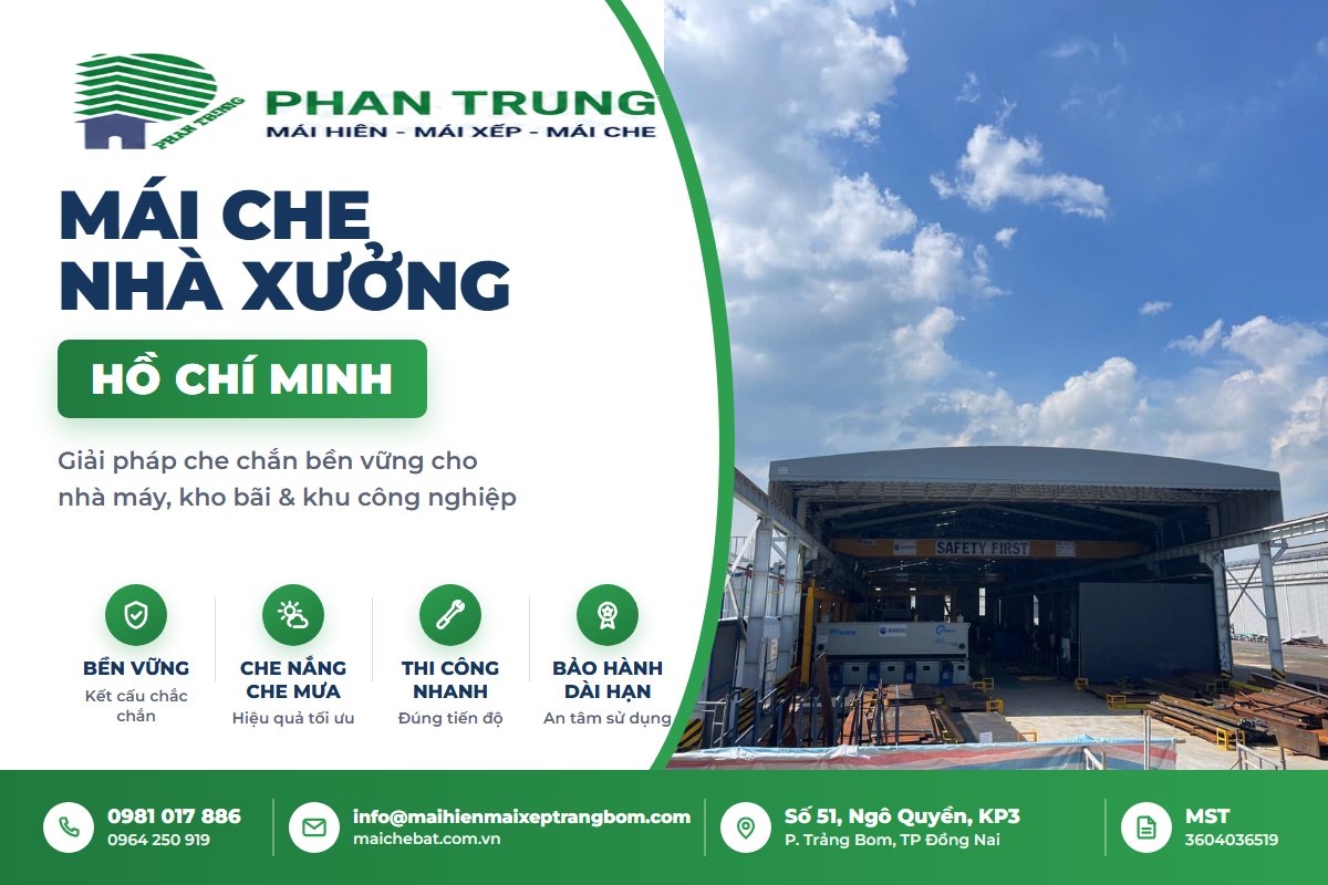 Mái che nhà xưởng Hồ Chí Minh