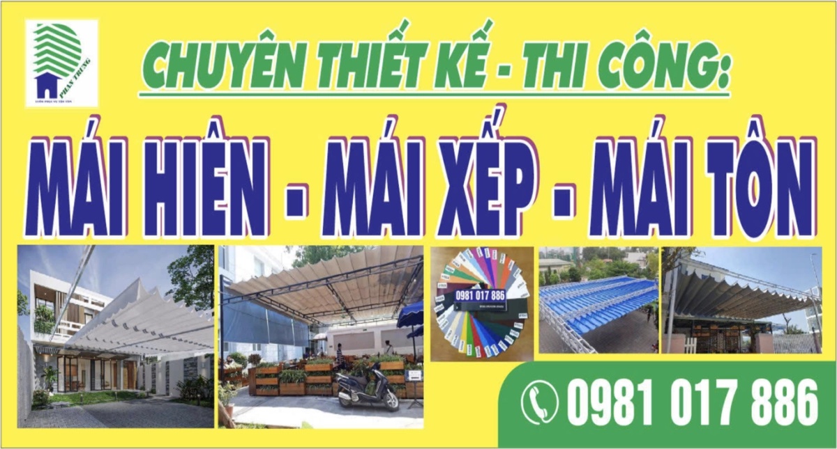 Mái che bạt Trảng Bom | Mái xếp Trảng Bom | Mái hiên Trảng Bom