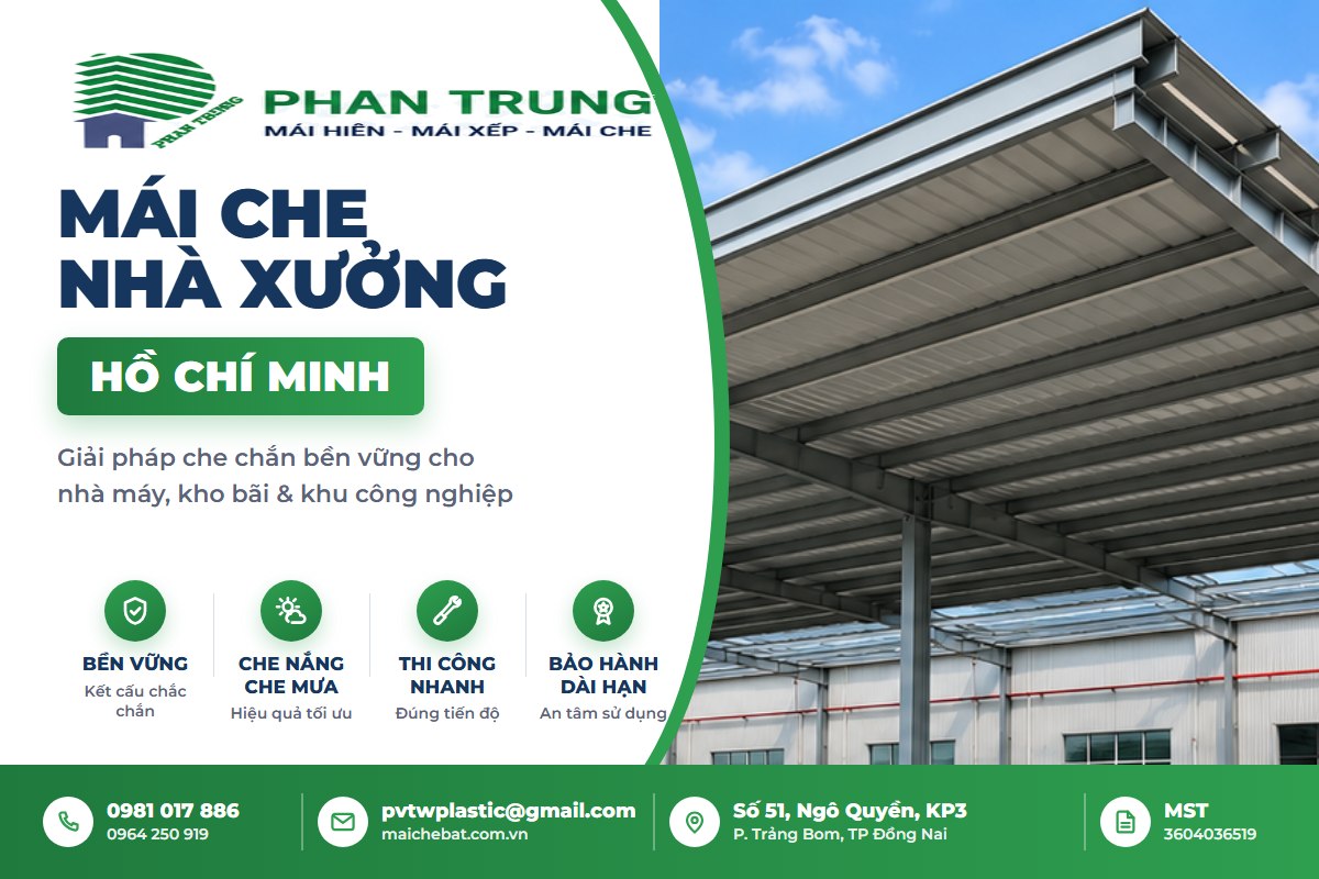 Mái che nhà xưởng Hồ Chí Minh