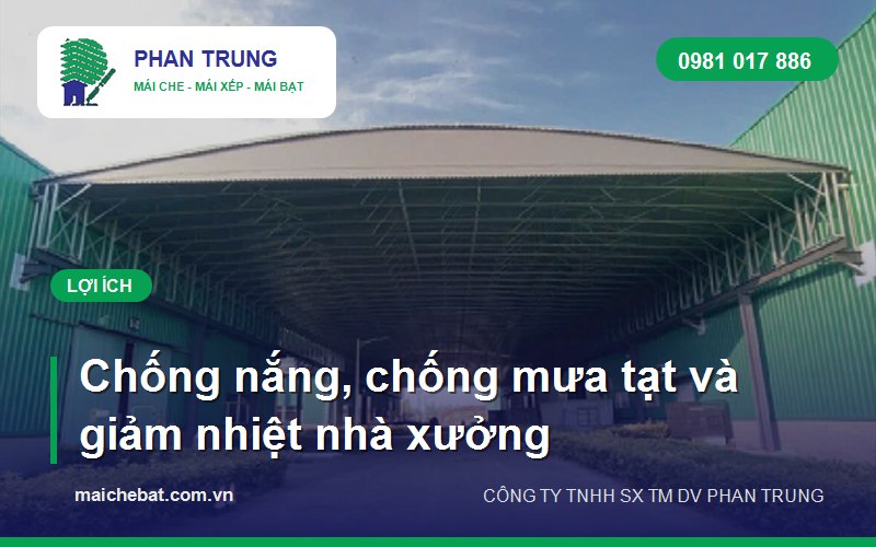 lợi ích mái che nhà xưởng