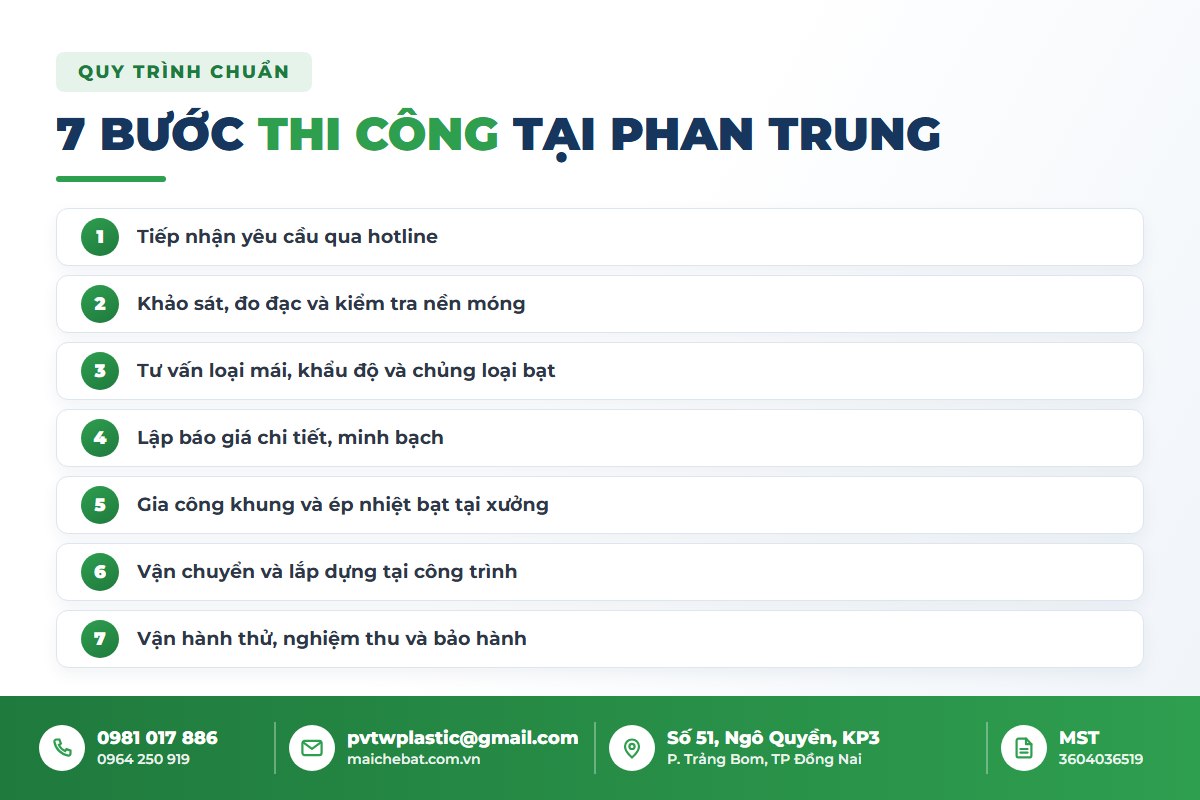Quy trình thi công mái che nhà xưởng