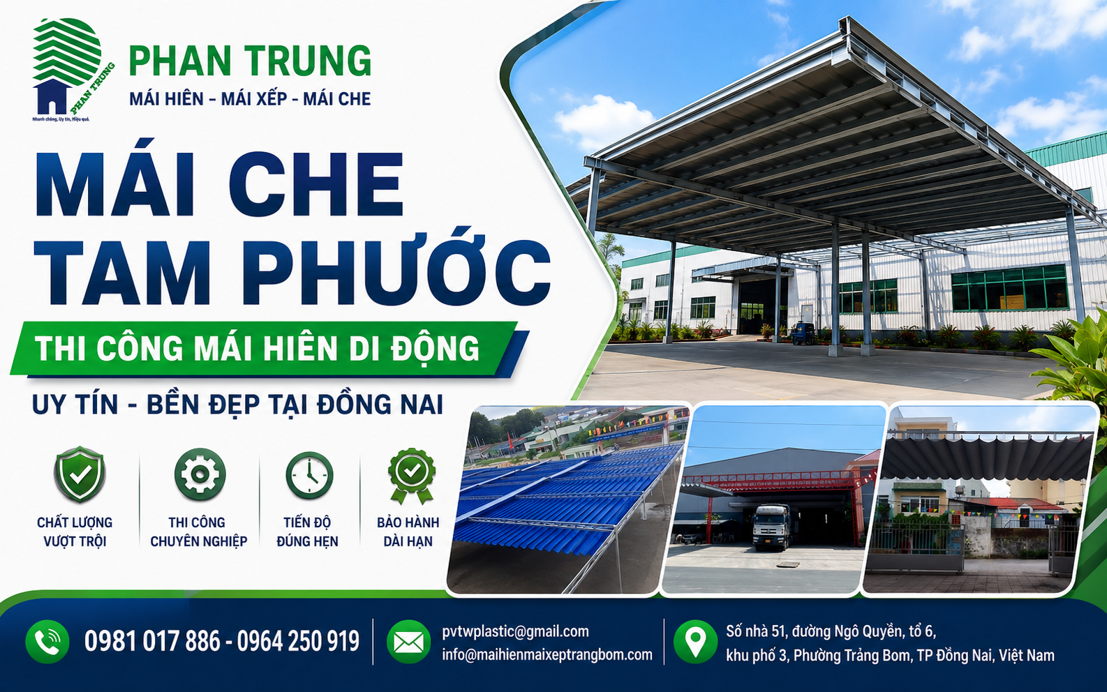 Mái che Tam Phước do Phan Trung thi công
