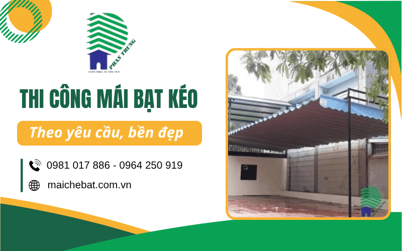 thi công mái bạt kéo