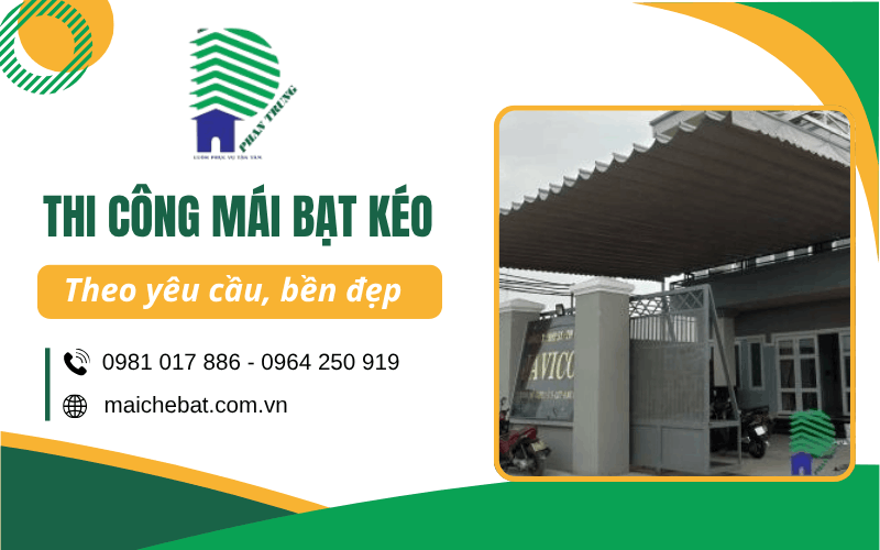 thi công mái bạt kéo