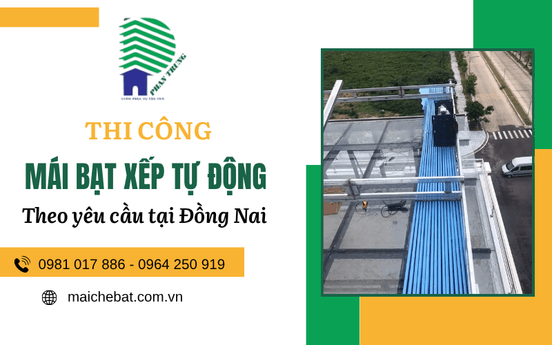 thi công mái bạt xếp tự động
